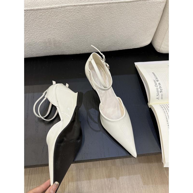 2025 spring and autumn new fashion versatile haute couture niche wedge heel pointed high heel shoes