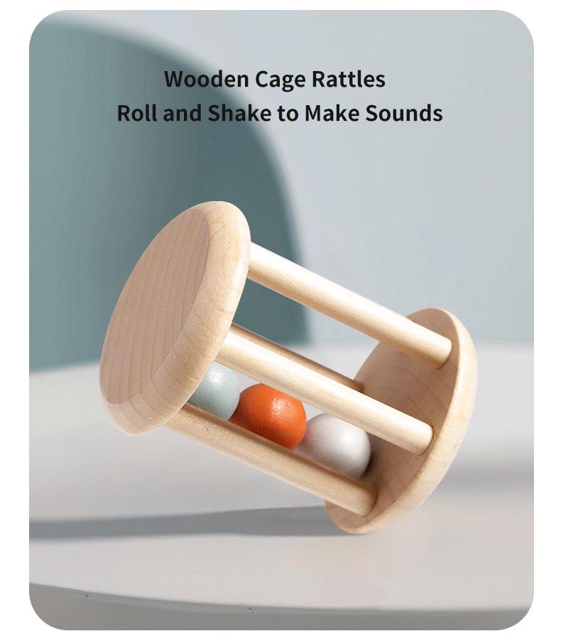 Orff Baby Wooden Hand Rattle - Infant Soothing Crib Toy for Early Education