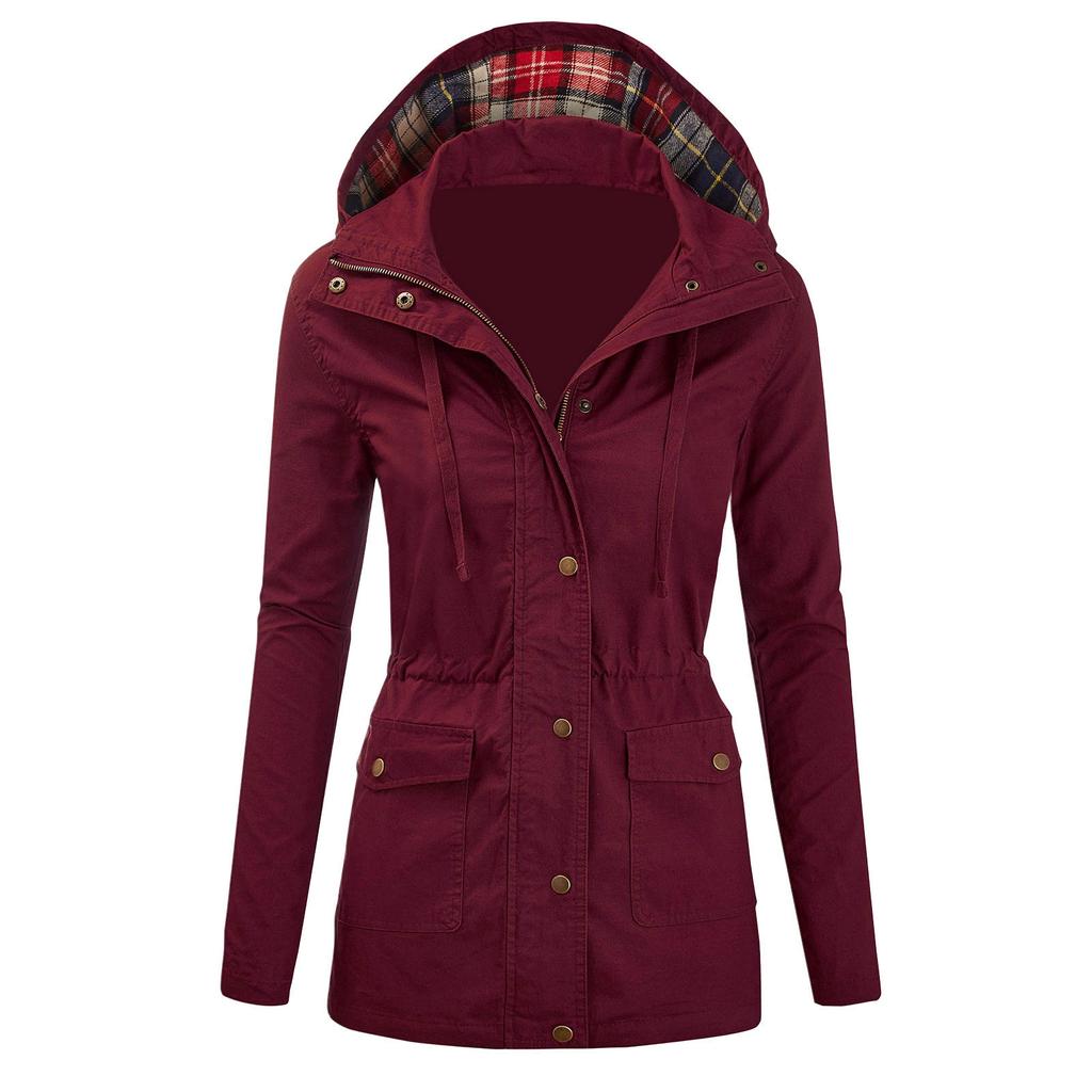 Womens Winter Lapel Button Long Trench Coat Jacket Ladies Overcoat Outwear