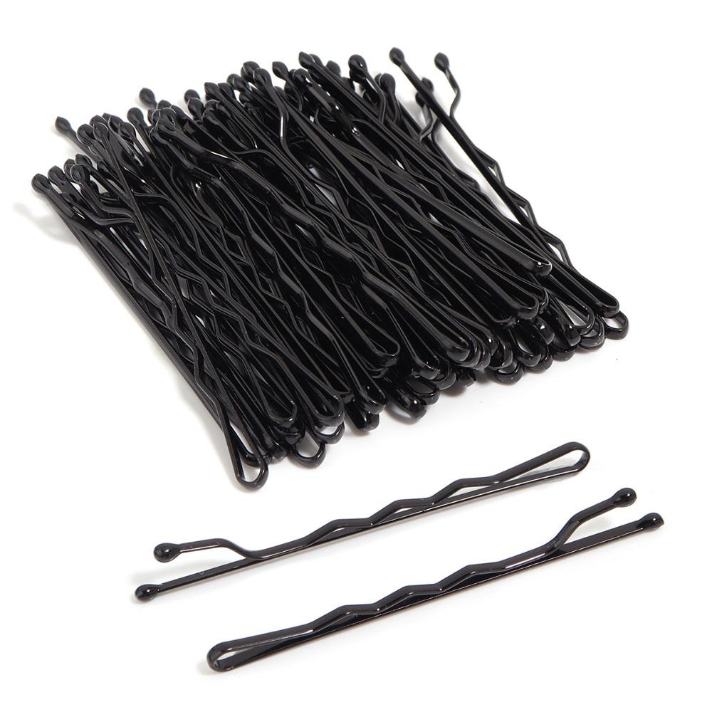 100PCS Invisible Black U-Shaped Metal Wave Hair Clips Classic Style Wave Bobby Pins Non-Slip Grip Hair Clip DIY Hair Accessories