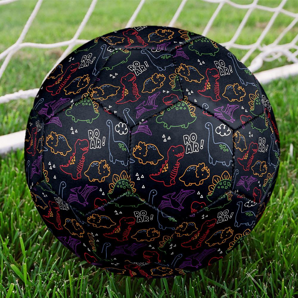 1PC Neon Dinosaur Party Soccer Ball Size 5 Football Machine Sewn Indoor/Outdoor Universal Football W87