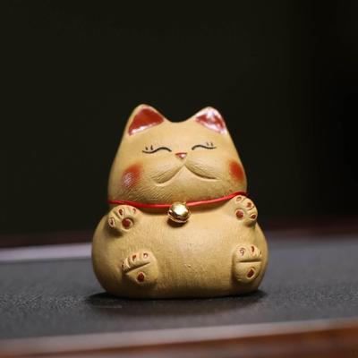 Cat Statue Tea Pet Bookshelf Decorative Crafts Desktop Animal Sculpture Ornament for Lovers