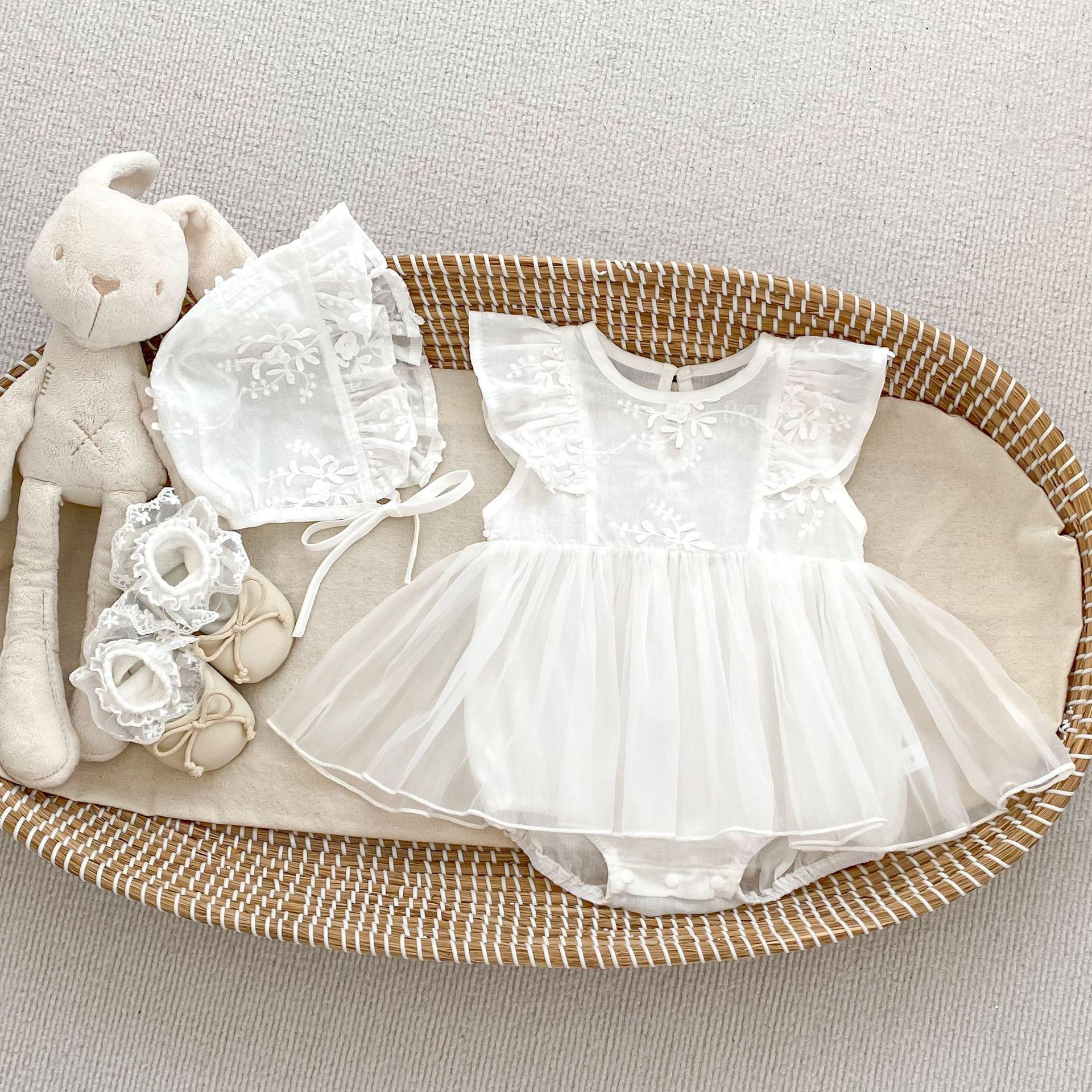 Baby Girl Summer Mesh Floral Romper Dress for 100 Days or First Birthday 66