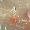 Glass Flower Suncatcher Hanging Decoration Indoor Outdoor Garden Car Rearview Mirror Rainbow Maker Floral Hanging Ornament