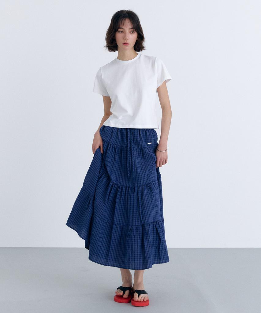 Cloet Check Tiered Long Skirt + 2 Colors