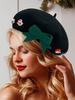 Christmas Hat Fashion Warm Hat Women's Cute Christmas Beret Hat Decorative Wool Artist Beanies Hats Painter Hat for Adults