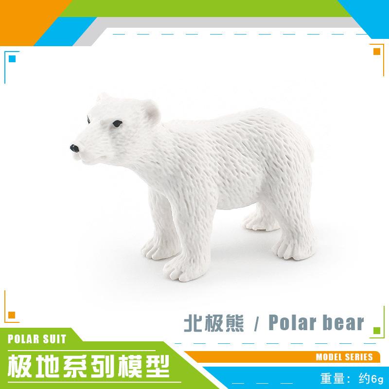 Simulation Polar Animal Set Model Arctic Rabbit White Fox Polar Bear Beluga Whale Seal White Owl Static Ornament