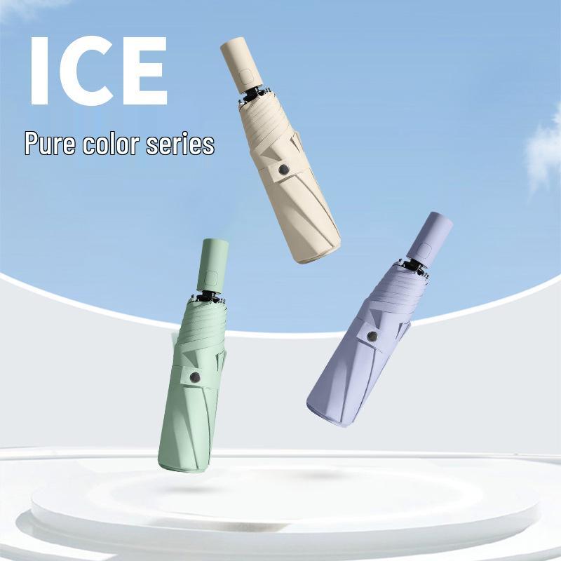 

8-Rib Automatic Black Glue Sunscreen Umbrella: Rain or Shine Custom Folding Parasol