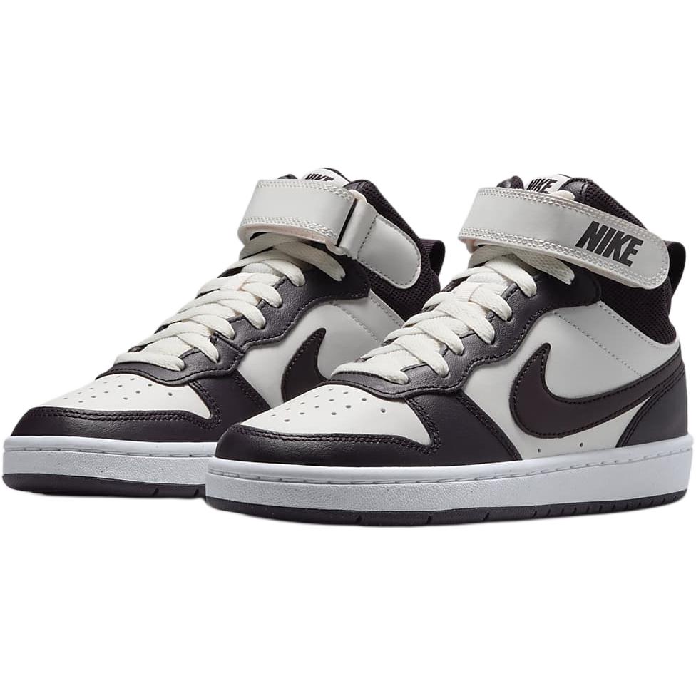 Nye Nike Court Borough 2 Sklisikre Slitesterke Mid-Top Barneskatesko Hvit Rød CD7782-126
