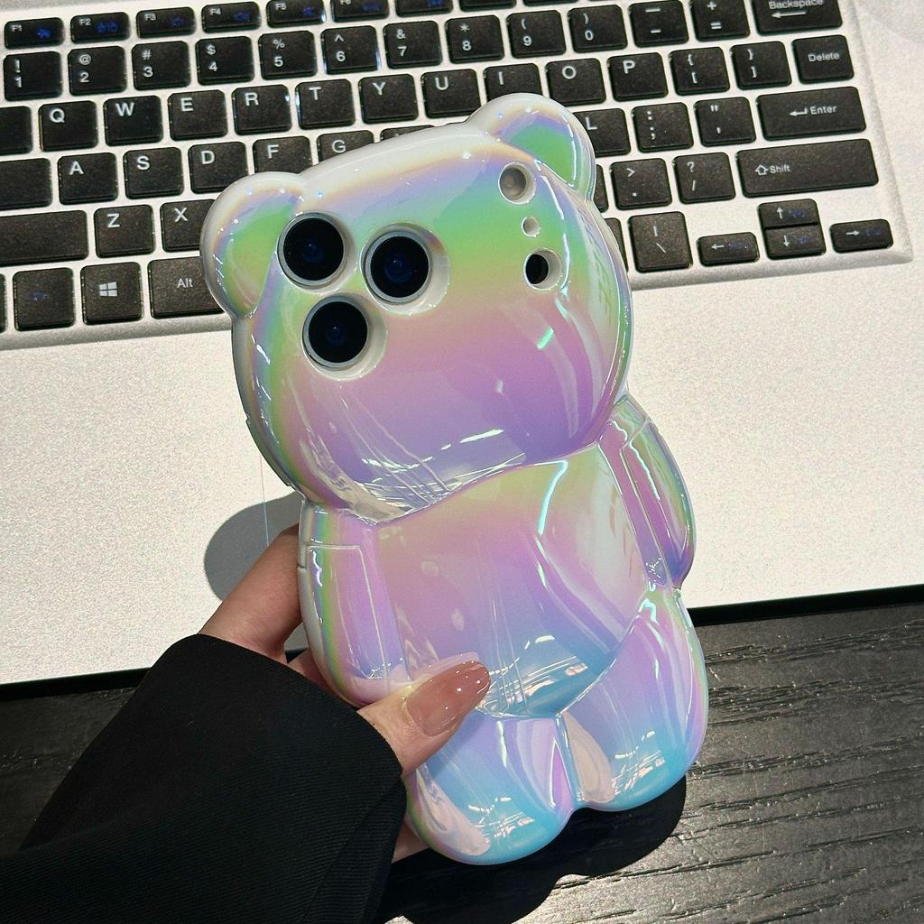 Aurora 3D Little Bear Case for iPhone 17 Pro Max - Soft, Compatible with Apple 14/15/16 Models