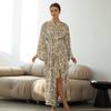 Autumn Winter Women's Loose Fashion Pajamas Printed Bathrobes Long Sleeved Home Clothes