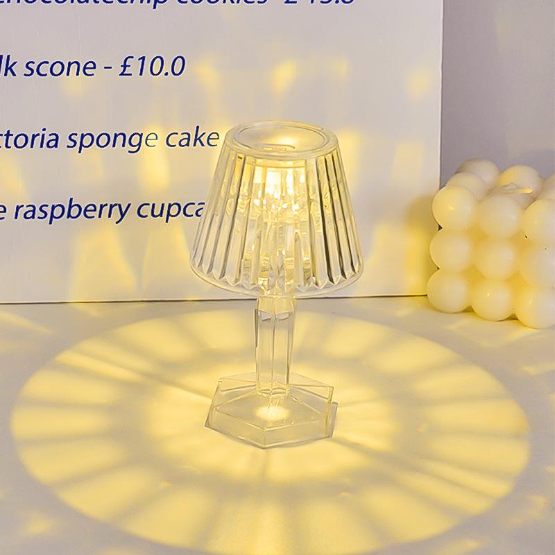 Elegant Crystal Bedside Table Lamp - Decorative Night Light & Birthday Gift