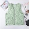 Crew neck quilted warm windproof vest down cotton vest cotton top warm jacket new autumn and winter