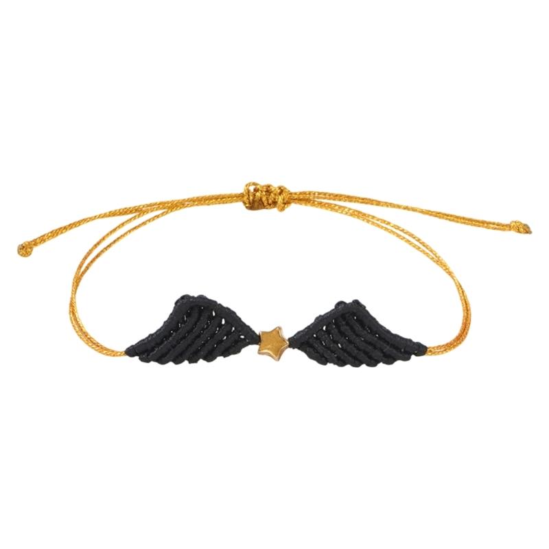 Плетеная браслет-крыло ангела ручной работы Символический браслет на запястье для влюбленных Регулируемая веревочная нить Подарок
