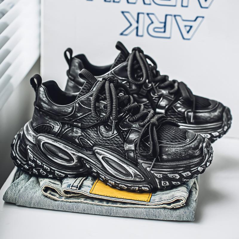 Men's Trend Clunky Sneaker Outdoor Non Slip Breathable Casual Running Sport Shoes Comfortable Work Shoes