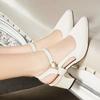 Fashion 2025 New Ladies Shoes Buckle Strap Women's High Heels Fashion Shallow Office and Career Summer Best Seller Closed Toe Sandals