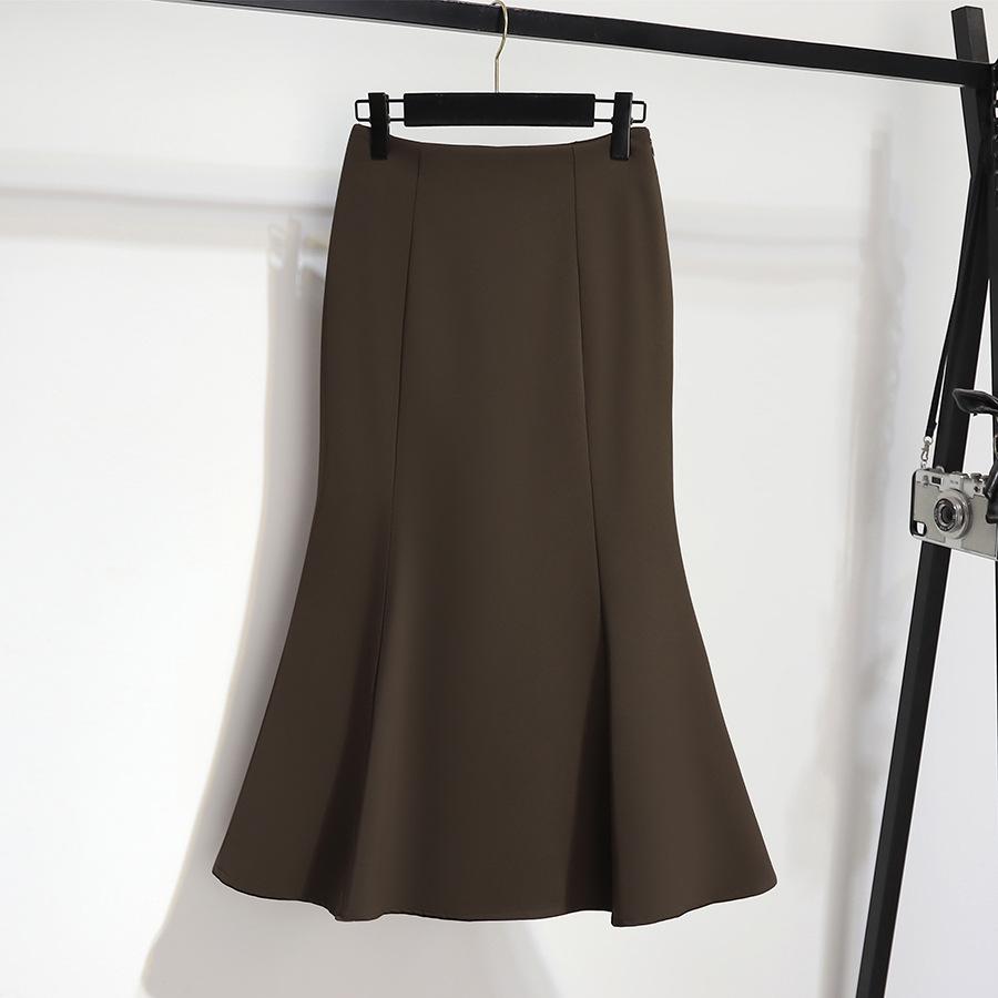 

Jyzy6811 Женская облегающая юбка миди с завышенной талией и хвостом русалки: Универсальный французский стиль Хепберн для модных пассажиров Extra Large хаки