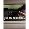Letter Graphic Car Rearview Mirror Sticker