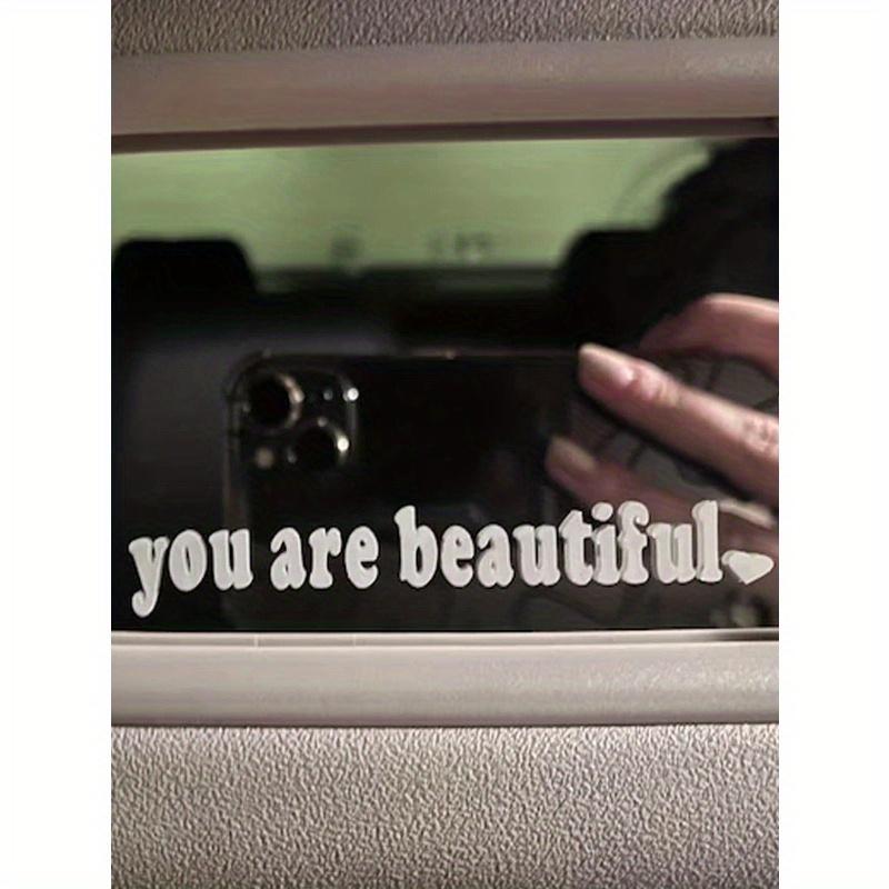 Letter Graphic Car Rearview Mirror Sticker