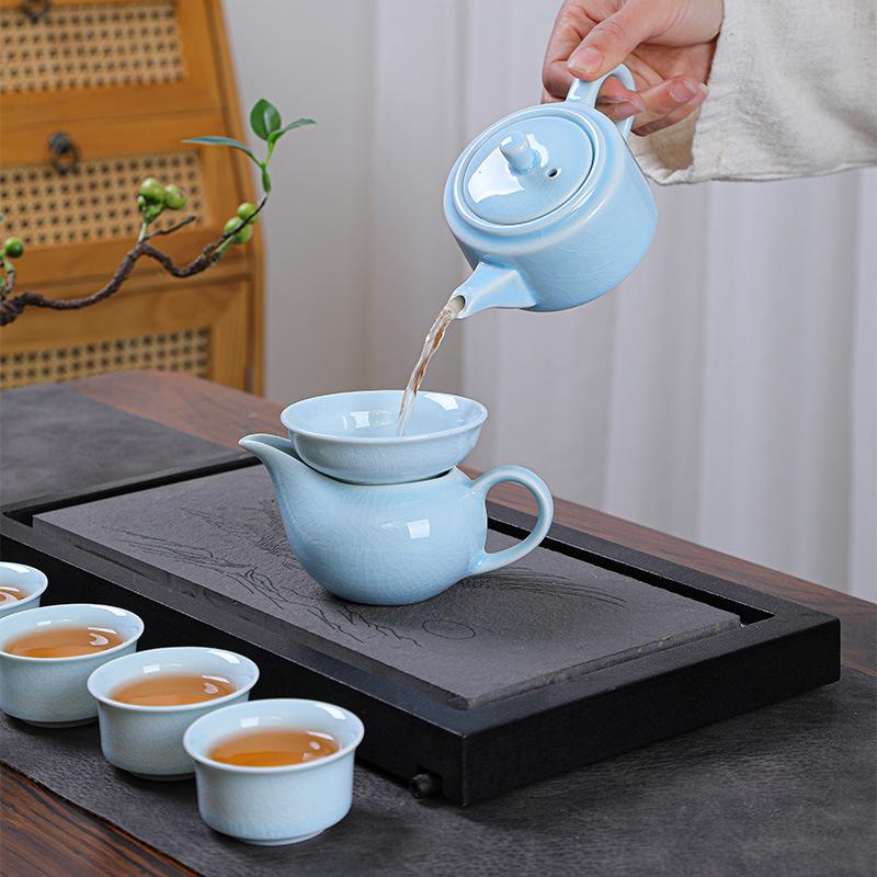 Wedding tea set with gifts Ge kiln opening a complete set of kung fu tea set business real estate opening annual meeting