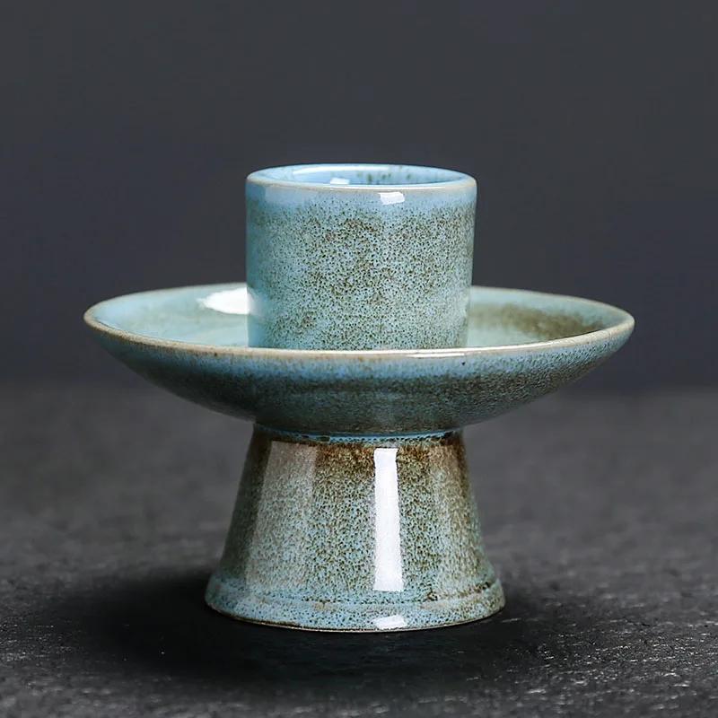 1pc Ceramic Candlestick & Incense Holder Morandi Color Perfect for Sage Palo Santo Stick Ramadan Decoration (Without Incense)
