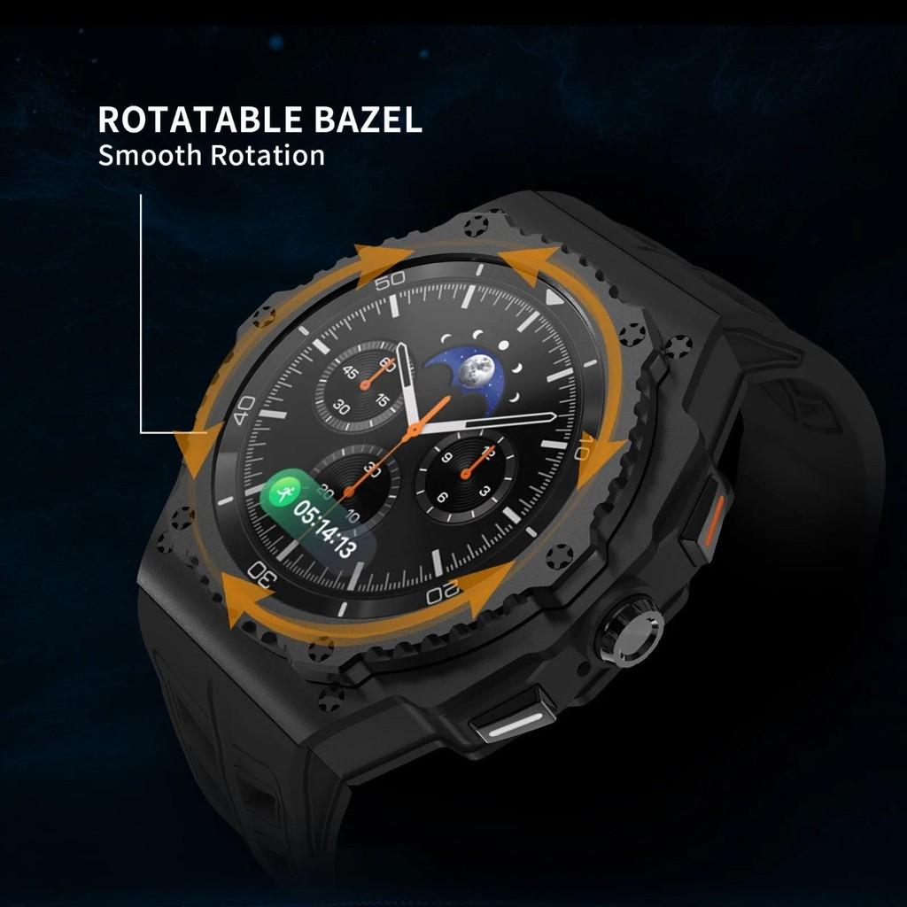 Luxury Mod Kit Alloy Metal Case For Samsung Watch 8 Classic 46mm Rubber Band For Galaxy Watch 8 Classic 46mm Kit Accessories