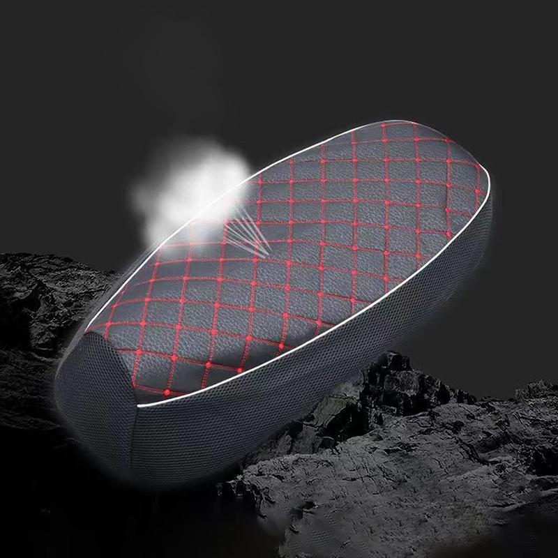 Motorcycle Seat Cover Pu Leather Seat Motor Mesh Breathable Waterproof Scooter Seats Cushion Sunproof Pad Cushion Seat Cover
