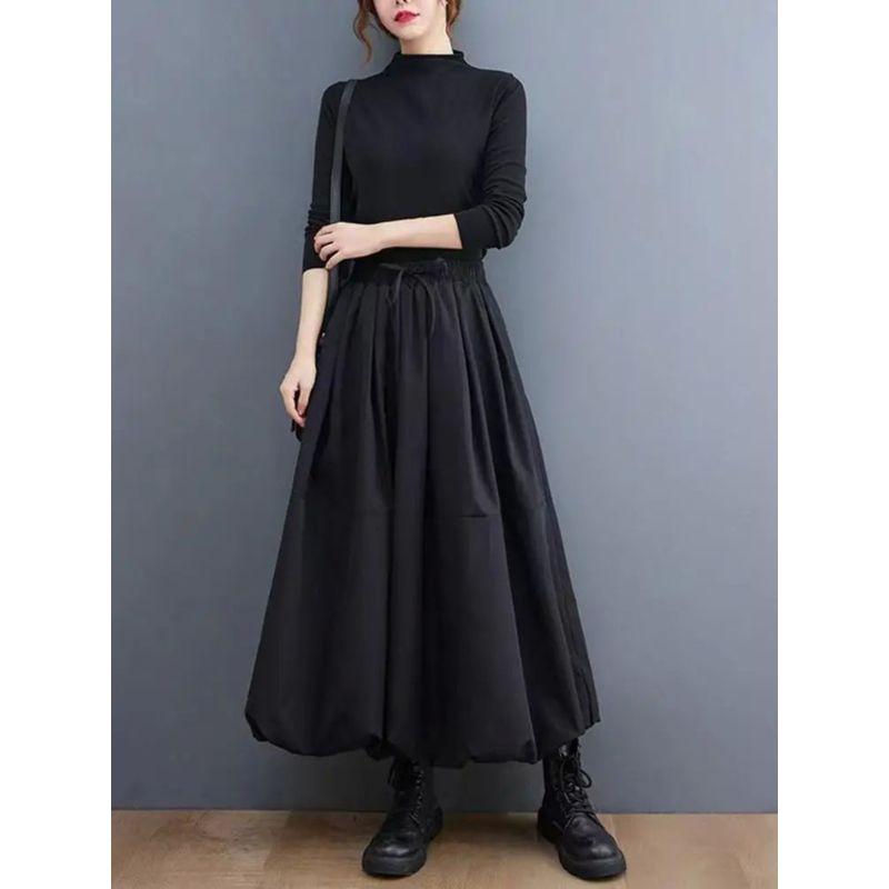 Solid Color Fluffy Half Body Skirt Pants Solid Puffy Skirt Pants