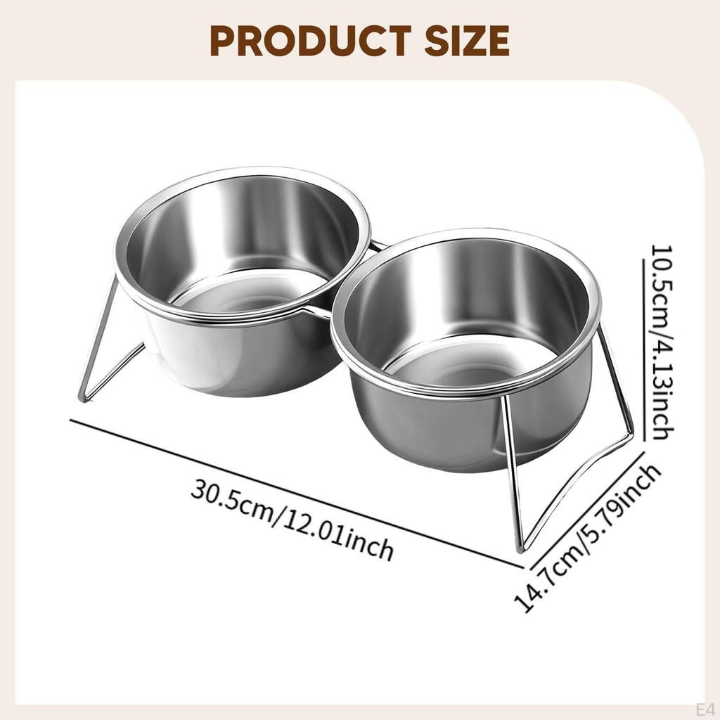 Bowl Feeder Station with Stand Pet Bowls Tilted Cat Dog Dish and Waterer for Puppy Cats