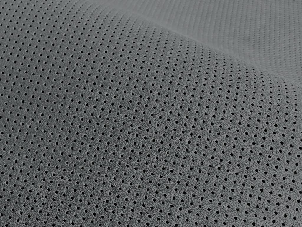 Premium Artificial Made In Japan Gray Perforated with Black Lining and Small Hole 135 X 44 Cm Suede-like Fabric, Leather, [Dark Spacing]