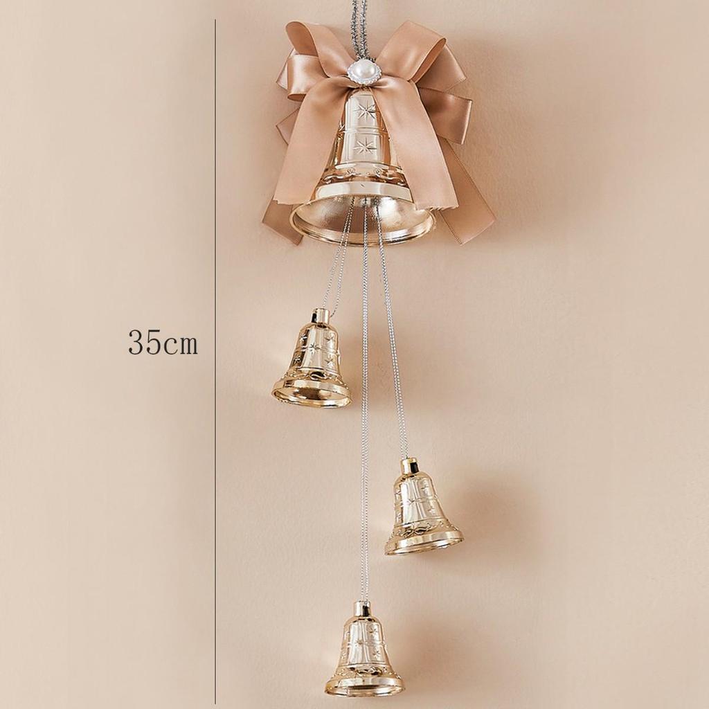 Champagne Gold Christmas Bell Sign Ornament for Tree