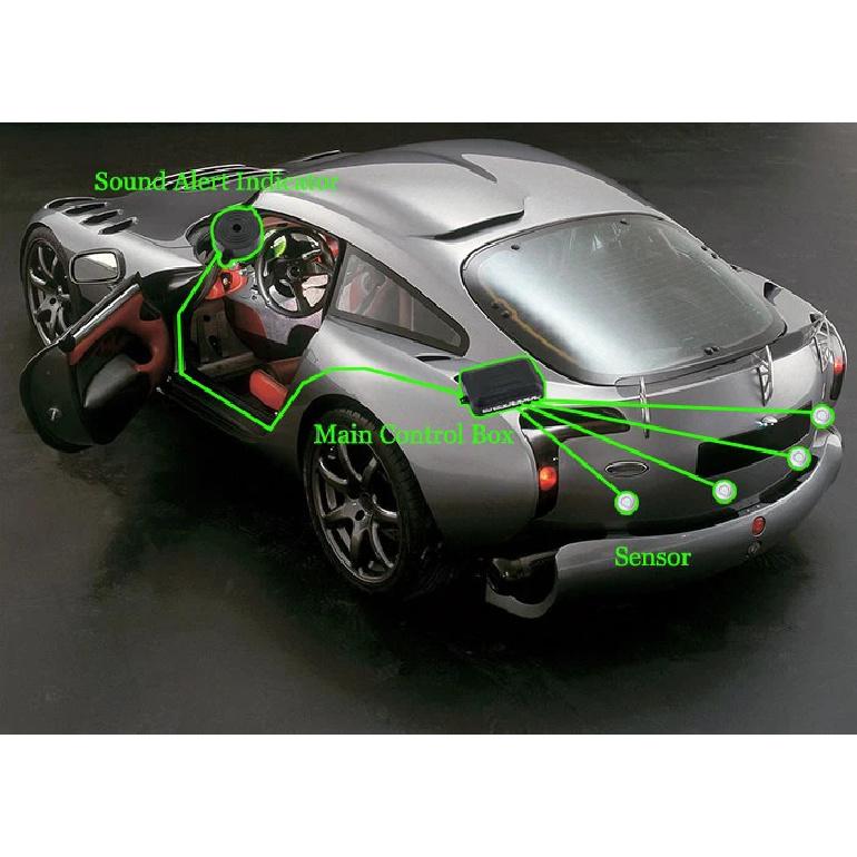 Sinovcle Car Parking Sensor Parktronic 4 Sensors 22 mm With Buzzer Reverse Backup Radar Buzzer System 8 Colors 12V
