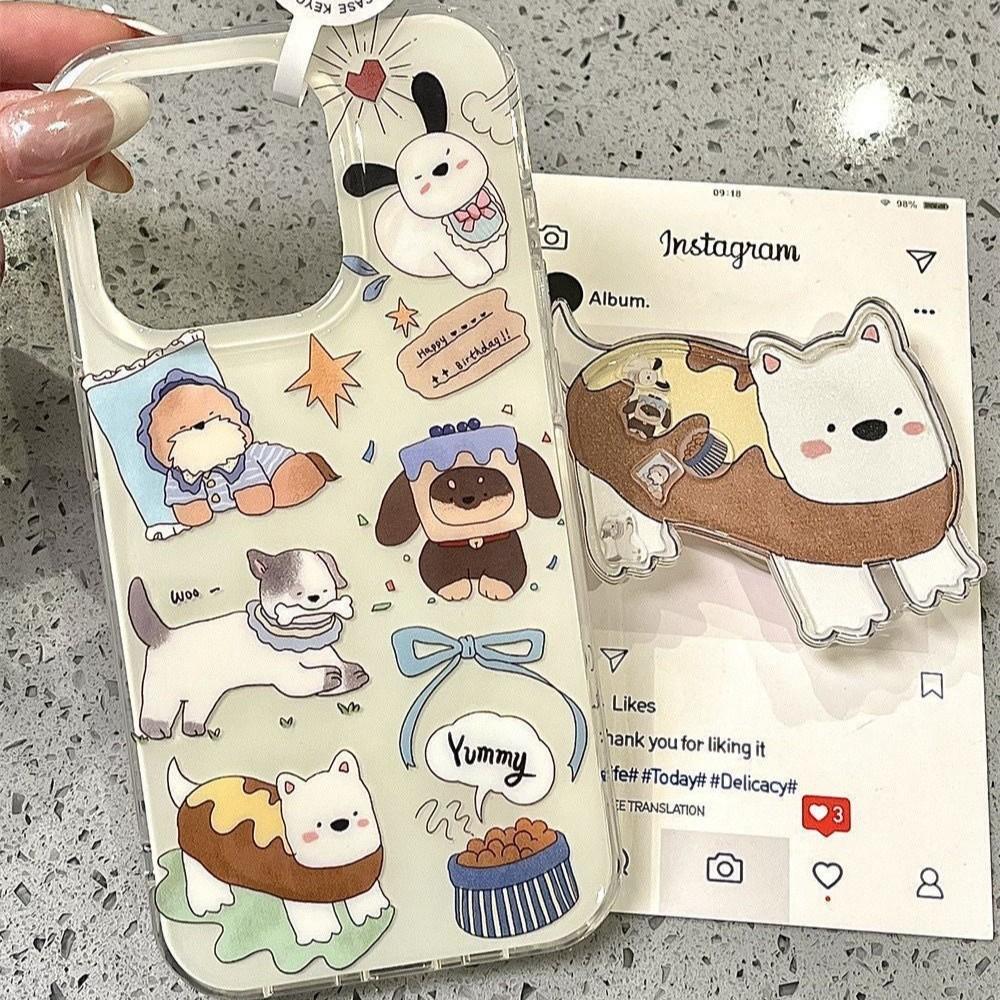 Single Layer Cute Hot Dog West Highland Cat for Apple 16Pro Big Hole 15 Mobile Phone Case 14 Cartoon 13 Set 12