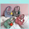 Fashionable Striped Children's Tote Bag With Trendy Tassels For Boys And Girls