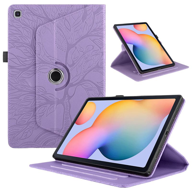Pouzdro pro Samsung Galaxy Tab S6 Lite 10.4 3D stromový embosovaný otočný stojánek s otočným stojánkem o 360 stupňů Tablet pro Samsung Tab S6 Lite Kryt