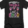 Flamingo Bingo Trouble Funny Graphic Tee Unisexs Casual Crewneck Cotton Tshirt For Game Nights
