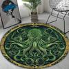 Cthulhu Tentacle Rug - Round Non-Slip Floor Mat for Bedroom & Living Room, Soft Flannel with Intricate Octopus Design Home Decor