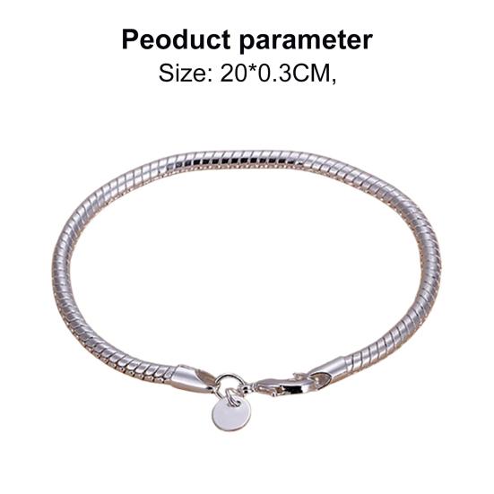 Bracelet Thin Stylish Silver Plated Women Shining Bangle for Party