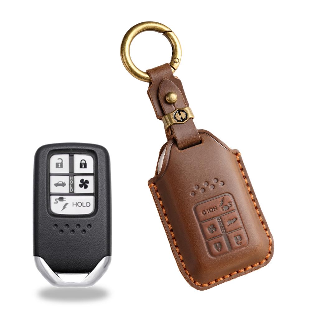 Retro Key Cover Is Suitable for Honda Key Bag CRV Lingpai XRV 10th Generation Civic Accord Crown Fit Leather.