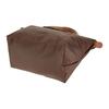 Longchamp Le Pliage Original Minimalistisch Pendler Logo Strukturiertes Nylon-Canvas und Leder Knödel-Tragetasche Klein Damen-Tragetaschen Ebenholz 1621089P81