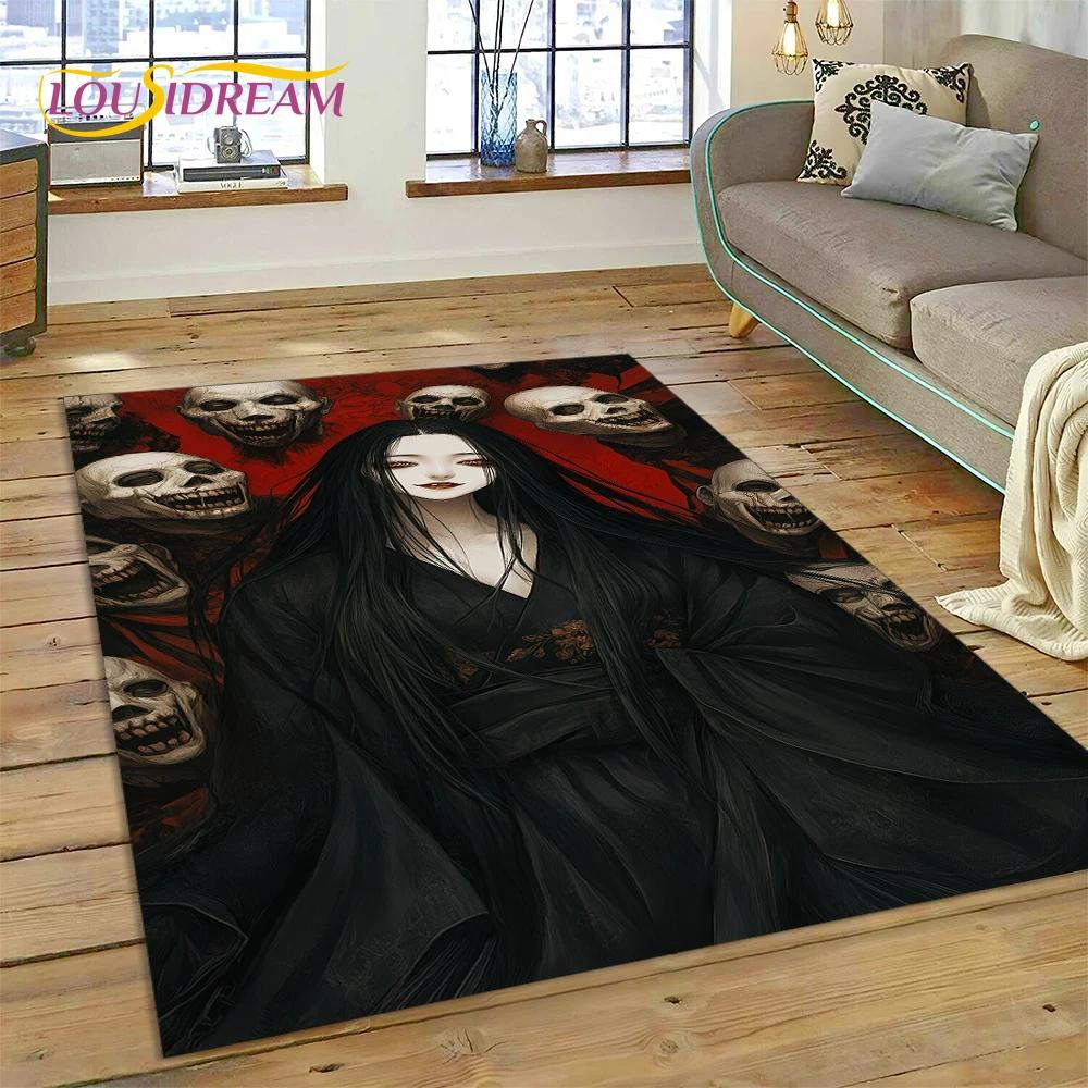 2025 New Gothic Horror Character Skull Ghost Spirit Carpet Rug for Bedroom Living Room Home Sofa Decoration,kids Decor Floor Mat