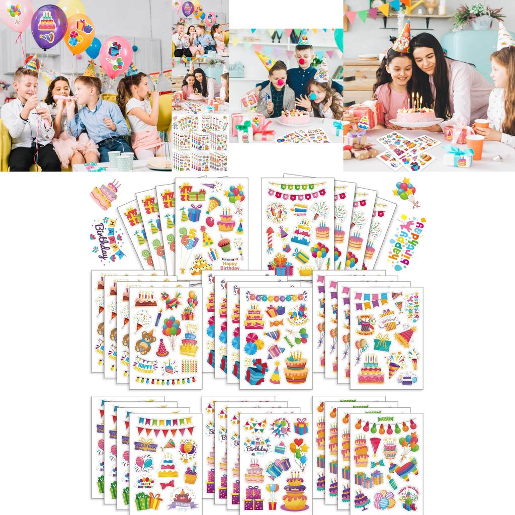 Cute Cartoon Themed Birthday Party Interactive Parent Child Puzzle Diy Stickers Pack