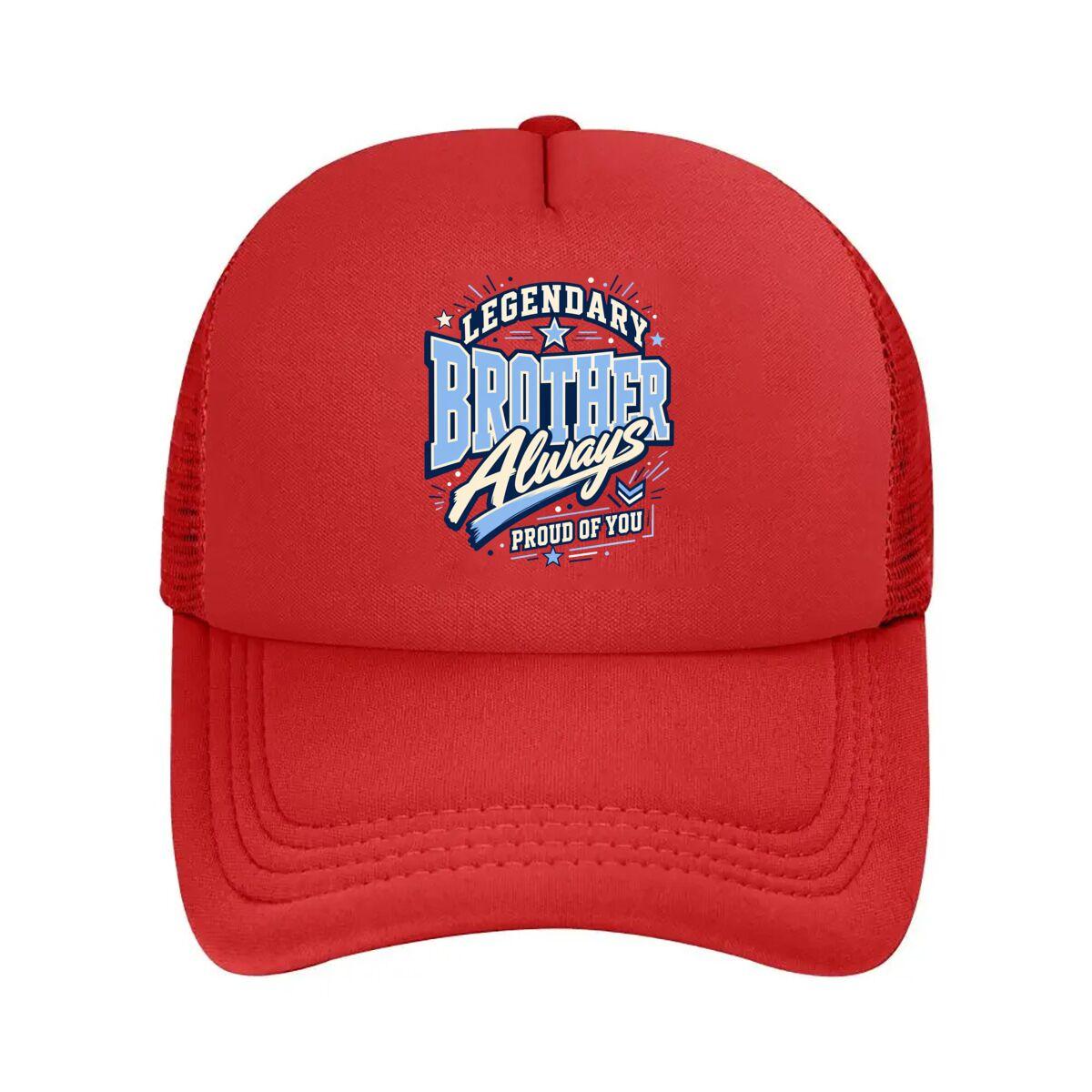 Legendary Brother Appreciation Quote Mesh Baseball Cap Hip Hop Adjustable