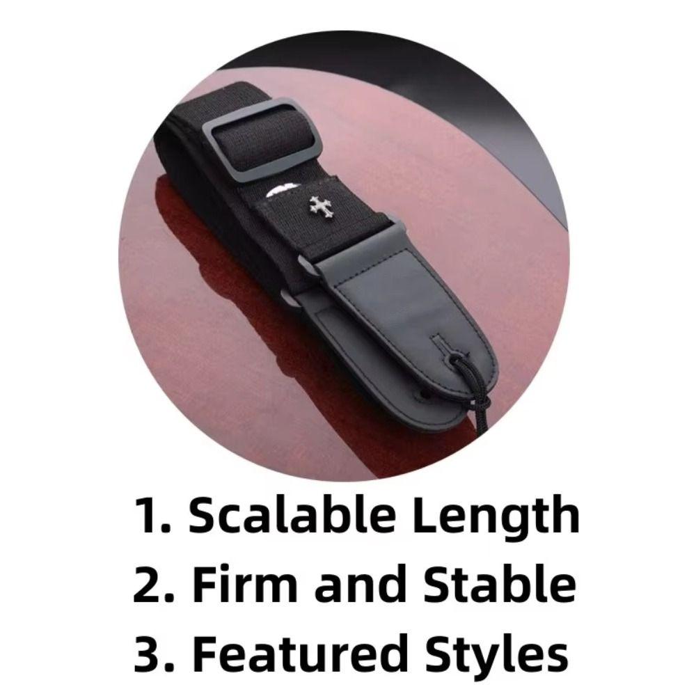 Leather Electric Guitar Strap Adjustable Length Folk Guitar Strap Vintage Ukulele Belt  Stage