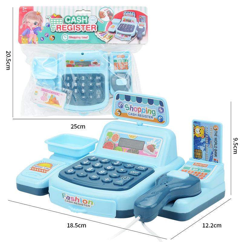 Children'S Simulation Supermarket Checkout Page Play House Toy Set, Lighting And Sound Effects Cash Register Model Toy