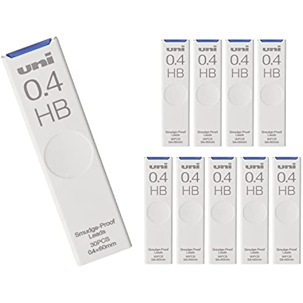 Mitsubishi Pencil Mechanical Pencil Lead Uni 0.4 HB 10 Pcs Hako ULS0430HB