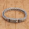 Neues Silberfarbenes Chinesisches Trendiges Personalisiertes Handgewebtes Verdrehtes Schnallenarmband Retro Ethnischer Stil Ketten Schmuck Zubehör für Herren