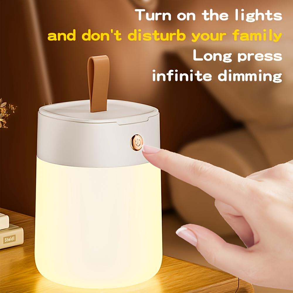 USB rechargeable night light, rechargeable bedside lamp, stepless dimming, hanging outdoor camping lamp, portable handheld lamp
