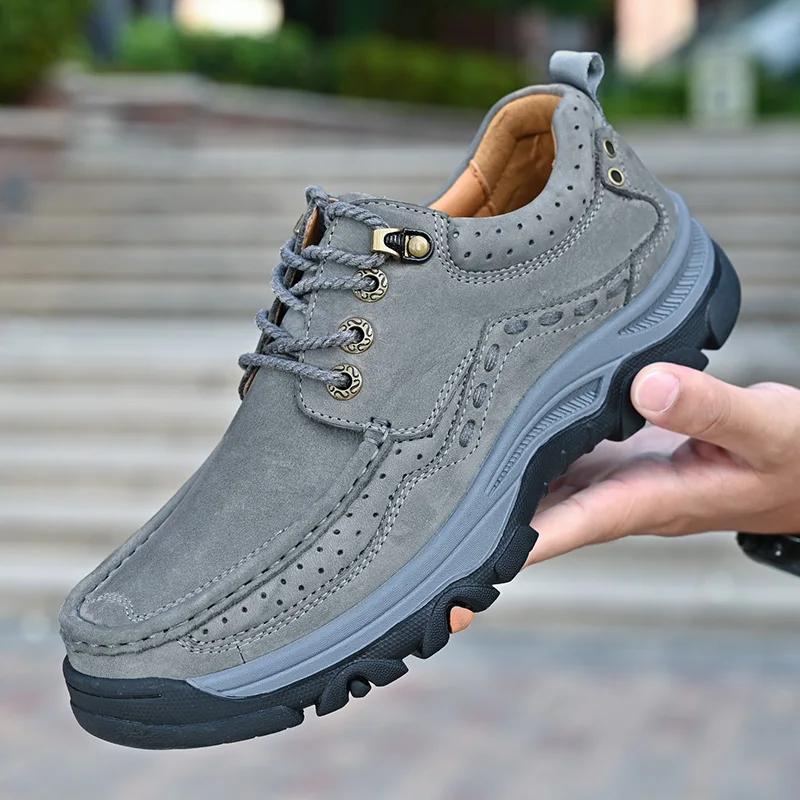 Men's Shoes Genuine Leather Flats Men Loafers High Quality Outdoor Men Sneakers Breathable Casual Shoes Botines Para Hombres