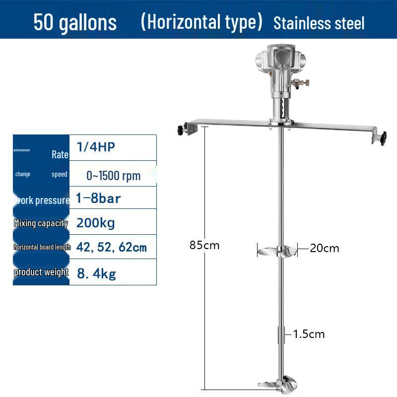 Industrial Pneumatic Lifting Paint Mixer, 50 Gallon